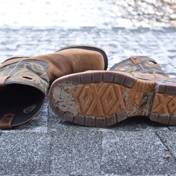 Georgia Boot Carbo-Tec 11" Steel Toe Pull on Cowboy Work boot Zipper Mens 8W - Picture 10 of 11